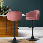 Artiss 2x Bar Stools Gas Lift Velvet Pink BA-K-9968-PKX2