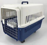 YES4PETS XL Dog Puppy Cat Crate Pet Rabbit Parrot Airline Carrier Cage W Bowl Tray & Wheel V278-FC-720-NAVY-BOWL-TRAY-WHE