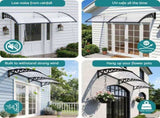 Instahut Window Door Awning 0.8mx2m Transparent AWN-08X2-CLR
