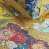 Bedding House Van Gogh Partout des Fleurs Gold Cotton Sateen Quilt Cover Set Queen V442-HIN-QUILTCS-PARTOUTDESFLEURS-GOLD-QS
