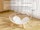 Luxury Transparent Cat Bed with Wooden Legs - Stylish Pet Nest V888-ELOSUNG18309