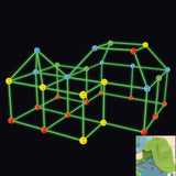 174 Pieces Plus a Tent Building Kit for Kids Glow in Dark Air Fort Building Toys V1237-ZY-203-0435