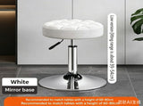 Nappa Leather Adjustable Swivel Bar Stool - 360&deg Rotation Gas Lift Counter Chair with White Mirror V1258-DP02-C-1414-1