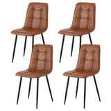 Artiss 4x Dining Chairs Retro PU Leather Kitchen Lounge Cafe Accent Chair Brown DINC-MO-BC002-BRX4