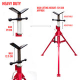 Folding Jack Stand 120cm Heavy Duty V Head Pipe Stand Adjustable Height 1.25 Ton V465-1607100