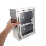 Lockable Stainless Steel Wall Storage Box with Clear Door for Medicine and Valuables V1192-AZ-W-24845