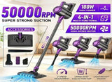 4-in-1 cordless vacuum cleaner, 50000RPM motor, 10000Pa suction, 180&deg rotating brush head, dual V1232-XCQ-4HY-001