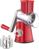 Rotary Cheese Grater Hand Crank, Cheese Shredder with 3 Drum Blades, Mandoline Slicer, Food Chopper V1258-DP02-C-11