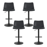 Artiss 4x Bar Stools Vintage Leather Swivel Gas Lift Black BA-K-0224-BKX4