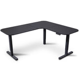 FORTIA Corner Standing Desk, 160x140cm, 72-118cm Sit to Stand Up Electric Height Adjustable, Black V219-ADKCORFOR1BKKA