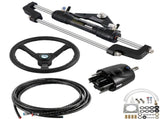 Hydraulic Boat Steering Kit, 300HP Steering Kit Helm Pump, Cylinder, Wheel, 24 Feet Hose V952-YYDJHK6400A-3TJ24V0