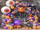 Halloween Decoration Set Light-Up Pumpkin Lamp,128 Pcs Halloween Party Balloon Garland Arch Kit & V1337-6F-ZYGV-TQPK