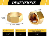100 Pack Brass Compression Cap, Stop Value Caps, Drain Pipe Fittings for Hose Connector Nozzle V1259-DP01-A-1019