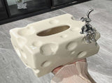 Tissue Box Cover Ceramic Rectangular Stylish Elegant Decorative Napkin Box Holder for Desktop Coffee V1294-YM0710-3117230216911