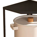 Kitchen Small Corner Shelf Rack Fan Shaped Space Saving Stable Carbon Steel Cookware Stand for Pots V1294-YM0710-3118230294212
