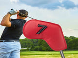 Red Golf Iron Head Covers Set of 10 - Waterproof PU Leather Club Protectors with Embroidered Numbers V888-ELOSUNG23719