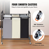 3-Section Laundry Basket, Duty Laundry Hamper Storage Organizer, Laundry Sorter Cart with V952-XYLFJSSSYTB75CJ6HV0