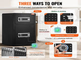 Double Doors 4.5 cu.ft Safe Box with Key Lock & Password, Safe Lock Box with Fireproof Bag, Key V952-LMBXXLS452CU8Z59AV9