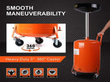HORUSDY 80L Mobile Waste Oil Drainer Telescopic Workshop Fluid Collection Tank V465-95226