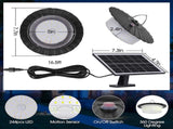 244 LED Solar Motion Sensor Pendant Light - IP65 Waterproof Barn/Patio Light with 4 Remote Modes and V888-ELOSUNG42343