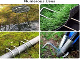 50 Garden Stakes With Washers, Galvanized Steel Tarpaulin Fixing Stakes, Mulch Fabric Fixing V1188-MS-227-1758