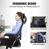VEVOR Office Chair with Adjustable Lumbar Support, High Back Ergonomic Desk Chair with Adjustable V952-XZKBYSJYTKDTOZ4K4V0