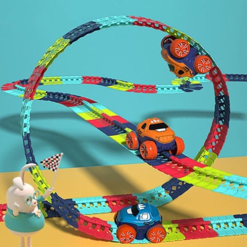 Changeable Track In The Dark Track with LED Light-Up Race Car Flexible Track Toy 92 V255-TRACK-92