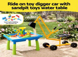 Keezi Ride On Digger with Sand and Water Table Sandpit Toys Set PLAY-DIGGER-WIND