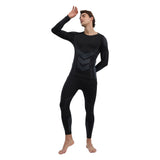 Men Thermal Underwear Set Shirt Pants Autumn Slim Fit Thermal Underwear Top Bottom Set Black S V1294-YM0901-3117240269311