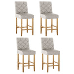 Artiss 4x Bar Stools Linen Upholstered Chairs UPHO-C-BAR-6066-BGAX4