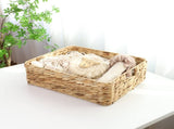 Storage basket Large Rectangular Wicker Basket, Water Hyacinth Storage Basket with Built-in Handles, V1366-AZ2-W-05637