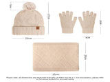 Women's Fashionable Winter 3-Piece Set Knit Hat, Scarf, Gloves. A must-have for outdoor skiing V1265-AU-055-MI