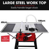 BAUMR-AG 2000W 255mm 10" Compound Table Saw, with Stand, Expandable Worktop, Vacuum Port, 45 Degree V219-SAWTBLBMX50A
