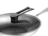 Stainless Steel Wok Pan Double Sided Honeycomb 3 Layer Prevent Sticking Easy Cleaning Wok for V1294-YM0717-3118220189614