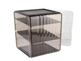 Cup Storage Rack Dustproof Stackable Plastic Clear Cup Organizer Box for Cabinet Desktop Large Black V1294-YM0710-3117230285713