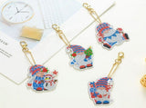 5 PCS Diamond Painting Keychains Kit Animals Diamond Art Ornaments Double Sided Diamond Key Rings V1366-AZ2-W-09664