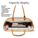 Women's PU Leather Tote Bag Large Capacity Waterproof Beach Bag Pocket Red V1263-JX-3494