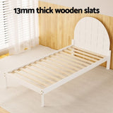 Artiss Bed Frame Single Size Wooden White DALY WBED-DALY-S-WH-AB