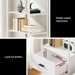 Artiss Bookshelf Display Shelf 2 Drawers 152CM White FUR-S-DSHELF-03-WH