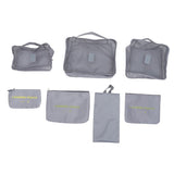 7Pcs Suitcase Organizer Bags Set in Grey with Smooth Zipper for Travel V1366-AZ2-W-19186