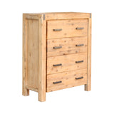 Tallboy with 4 Storage Drawers Solid Wooden Assembled in Oak Colour V43-TBY-NOW-OAK