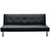 Sarantino 3 Seater Faux Leather Sofa Bed Couch - Black SOFA-6895R-PVC-BLK