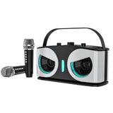 Wireless Bluetooth Karaoke Speaker with 2 Microphone Home KTV Set Grey V1263-JX-6966-1