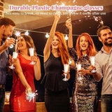 144x 150ml Premium Plastic Champagne Glasses Flutes Mimosa Bulk - Clear V563-HP0516-6-1BOX