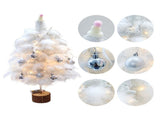 Feather Christmas Tree with Lamp String Artificial Christmas Tree Decoration Simulated Desktop V1294-YM0716-220711LW01-4