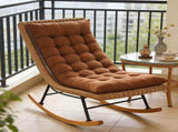 Thickened High Back Rocking Chair Cushion, Recliner Seat Pad With Fixed Straps, Breathable Easy Care V1192-AZ-W-24367