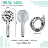 High Pressure Handheld Shower Head with 8 Spray Settings and 2 Spray Modes with Stainless Steel V1237-ZY-528-272