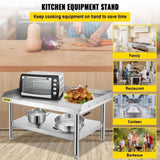 Stainless Steel Equipment Grill Stand, 122 x 76 x 61cm Stainless Table, Grill Stand Table with V952-SBSKTBD4830INXAETV0