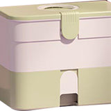 Cosmetic Storage Box 2 Layers Drawer Large Capacity Portable Makeup Storage Box with Handle for Nail V1294-YM0521-3117220310313