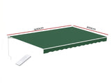 Instahut Retractable Folding Arm Awning Motorised Sunshade 5Mx3M Dark Green AWN-B-ARM-REMOTE-50X30-DKGN